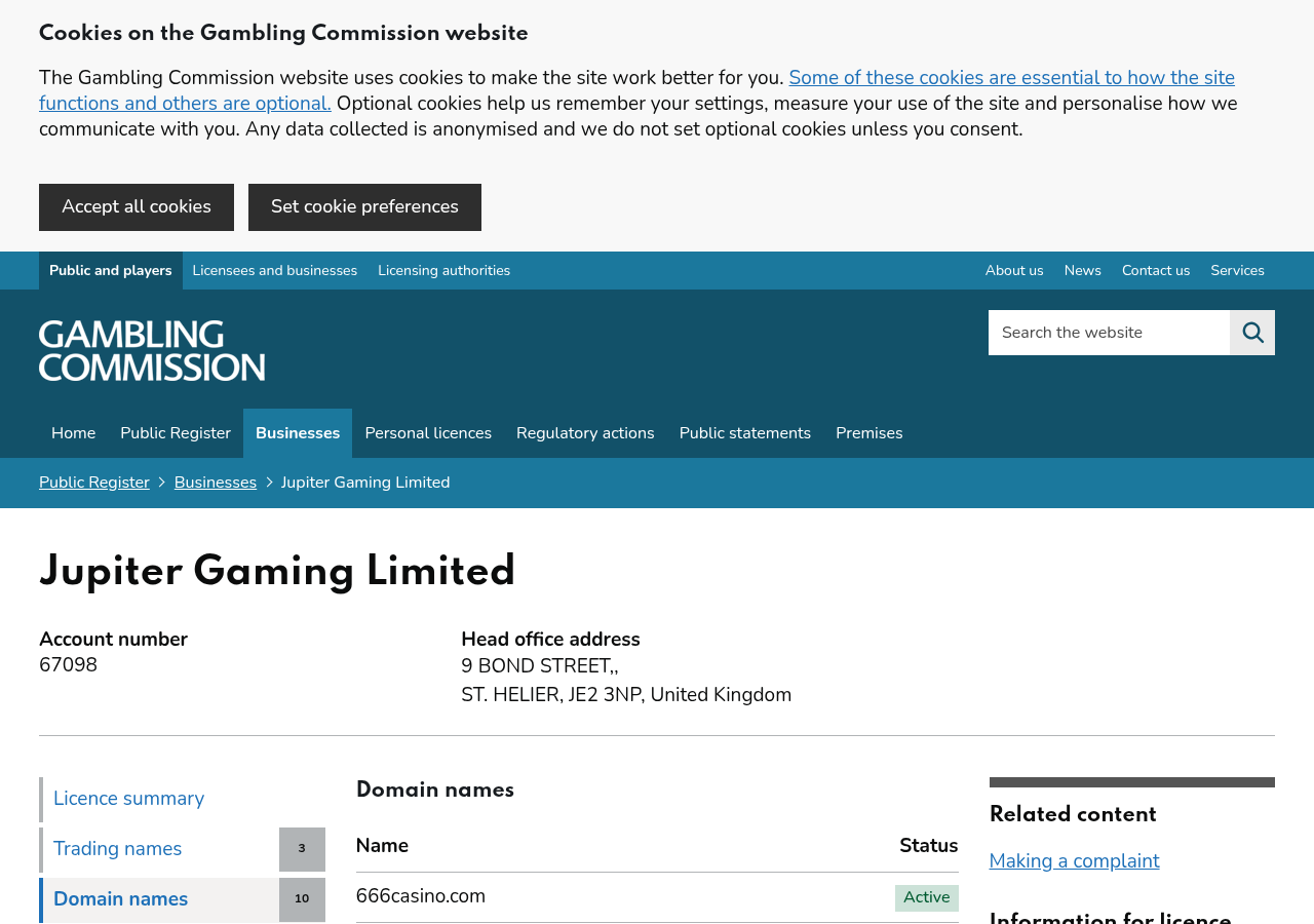 Gambling Commission register record captured for 666 Casino