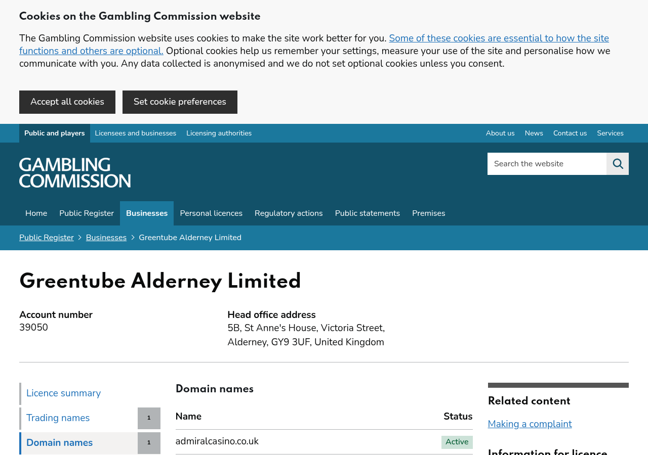 Gambling Commission register record captured for Admiral Casino